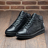 Шкіряні Чоловічі зимові черевики натуральна шкіра зима з хутром, Чоловічі черевики на товстій підошві *П-21ч*, фото 6