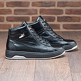 Шкіряні Чоловічі зимові черевики натуральна шкіра зима з хутром, Чоловічі черевики на товстій підошві *058-P*, фото 4