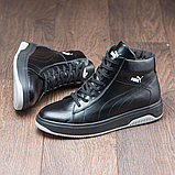 Шкіряні Чоловічі зимові черевики натуральна шкіра зима з хутром, Чоловічі черевики на товстій підошві *058-P*, фото 5