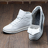 Шкіряні Чоловічі зимові черевики натуральна шкіра зима з хутром, Чоловічі черевики на товстій підошві *П-21 б/с*, фото 4