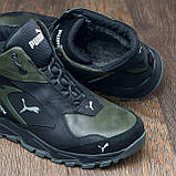 Шкіряні Чоловічі зимові черевики натуральна шкіра зима з хутром *Р оливка порш зима бот*, фото 3