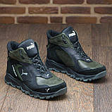 Шкіряні Чоловічі зимові черевики натуральна шкіра зима з хутром *Р оливка порш зима бот*, фото 6