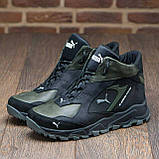 Шкіряні Чоловічі зимові черевики натуральна шкіра зима з хутром *Р оливка порш зима бот*, фото 7