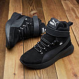 Високі Зимові чоловічі черевики зима, Черевики замшеві з хутром товстій підошві *Р-73 чор замш*, фото 2