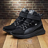 Високі Зимові чоловічі черевики зима, Черевики замшеві з хутром товстій підошві *Р-73 чор замш*, фото 8
