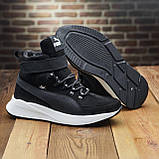 Спортивні Високі Зимові чоловічі черевики зима, Черевики замшеві з хутром на товстій підошві *Р-73 чор/б*, фото 2