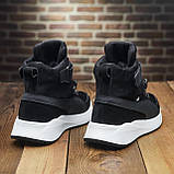 Спортивні Високі Зимові чоловічі черевики зима, Черевики замшеві з хутром на товстій підошві *Р-73 чор/б*, фото 9