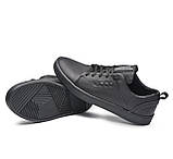 Чоловічі повсякденні стильні молодіжні кеди чорні, Класичні чоловічі шкіряні кеди демісезонні *302/1*, фото 2