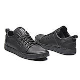 Чоловічі повсякденні стильні молодіжні кеди чорні, Класичні чоловічі шкіряні кеди демісезонні *302/1*, фото 3