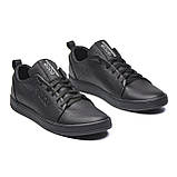 Чоловічі повсякденні стильні молодіжні кеди чорні, Класичні чоловічі шкіряні кеди демісезонні *302/1*, фото 4