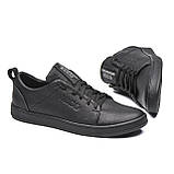 Чоловічі повсякденні стильні молодіжні кеди чорні, Класичні чоловічі шкіряні кеди демісезонні *302/1*, фото 7