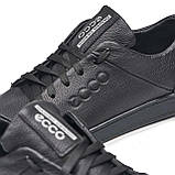 Чоловічі повсякденні стильні молодіжні кеди чорні, Класичні чоловічі шкіряні кеди демісезонні *302/1*, фото 9