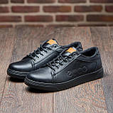Чоловічі повсякденні стильні молодіжні кеди чорні, Класичні чоловічі шкіряні кеди демісезонні *e-1/4*, фото 2