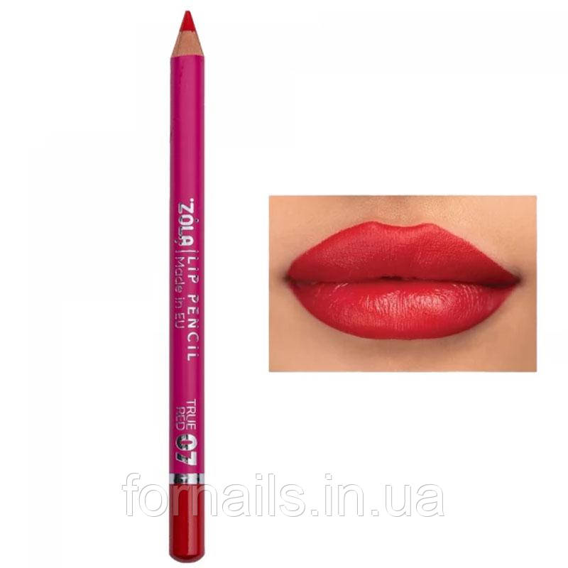 Олівець для губ ZOLA Lip Pencil - 07 True Red, фото 1