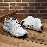 Шкіряні кросівки осінь-весна з натуральної шкіри, спортивні чоловічі осінні кросівки білі *030/П-біл*, фото 2