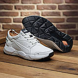 Шкіряні кросівки осінь-весна з натуральної шкіри, спортивні чоловічі осінні кросівки білі *030/П-біл*, фото 4