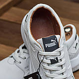 Шкіряні кросівки осінь-весна з натуральної шкіри, спортивні чоловічі осінні кросівки білі *030/П-біл*, фото 7