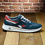 Чоловічі осінні Кросівки сині Reebok, Шкіряні кросівки осінь-весна з натуральної шкіри *R 51 син кожа*, фото 7
