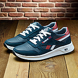 Чоловічі осінні Кросівки сині Reebok, Шкіряні кросівки осінь-весна з натуральної шкіри *R 51 син кожа*, фото 8
