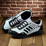 Кросівки шкіряні adidas, кросівки чоловічі осінні демісезонні осінь-весна *ТР-1 бел на Чер*, фото 3