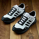 Кросівки шкіряні adidas, кросівки чоловічі осінні демісезонні осінь-весна *ТР-1 бел на Чер*, фото 6
