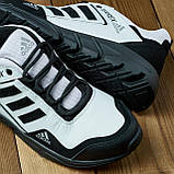 Кросівки шкіряні adidas, кросівки чоловічі осінні демісезонні осінь-весна *ТР-1 бел на Чер*, фото 7