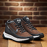 Зимові чоловічі шкіряні кросівки на хутрі nike, кросівки з хутром натуральні и с мехом натуральные *102-ч/кор*, фото 4