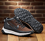 Зимові чоловічі шкіряні кросівки на хутрі nike, кросівки з хутром натуральні и с мехом натуральные *102-ч/кор*, фото 5