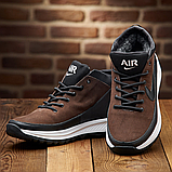 Зимові чоловічі шкіряні кросівки на хутрі nike, кросівки з хутром натуральні и с мехом натуральные *102-ч/кор*, фото 6