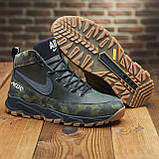 Зимові чоловічі шкіряні високі кросівки на хутрі nike з натуральної шкіри *111-ол.кам*, фото 2