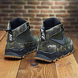 Зимові чоловічі шкіряні високі кросівки на хутрі nike з натуральної шкіри *111-ол.кам*, фото 7