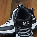 Високі шкіряні зимові кросівки nike чоловічі натуральні з хутром *105-б/чор (51ч/б)*, фото 4