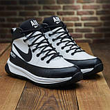 Високі шкіряні зимові кросівки nike чоловічі натуральні з хутром *105-б/чор (51ч/б)*, фото 2