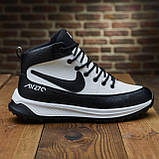 Високі шкіряні зимові кросівки nike чоловічі натуральні з хутром *105-б/чор (51ч/б)*, фото 5