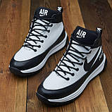 Високі шкіряні зимові кросівки nike чоловічі натуральні з хутром *105-б/чор (51ч/б)*, фото 3