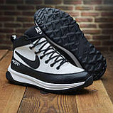 Високі шкіряні зимові кросівки nike чоловічі натуральні з хутром *105-б/чор (51ч/б)*, фото 6