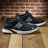 Чоловічі чорні кросівки зі шкіри, шкіряні осінні кросівки демісезон осінь-весна *NВ 5 черн . КОЖА*, фото 2