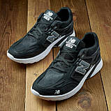 Чоловічі чорні кросівки зі шкіри, шкіряні осінні кросівки демісезон осінь-весна *NВ 5 черн . КОЖА*, фото 8