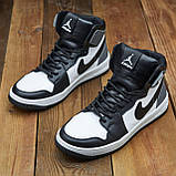 Зимові шкіряні кросівки на хутрі nike, високі кросівки чоловічі натуральні з хутром *0213/170 ч/с*, фото 3