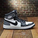 Зимові шкіряні кросівки на хутрі nike, високі кросівки чоловічі натуральні з хутром *0213/170 ч/с*, фото 7