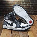 Зимові шкіряні кросівки на хутрі nike, високі кросівки чоловічі натуральні з хутром *0213/170 ч/с*, фото 8