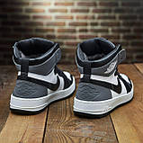 Зимові шкіряні кросівки на хутрі nike, високі кросівки чоловічі натуральні з хутром *0213/170 ч/с*, фото 9