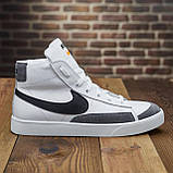 Зимові білі чоловічі високі шкіряні кросівки на хутрі nike *Nk-ч/б*, фото 4