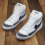 Зимові білі чоловічі високі шкіряні кросівки на хутрі nike *Nk-ч/б*, фото 5