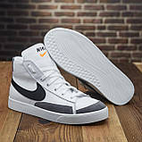 Зимові білі чоловічі високі шкіряні кросівки на хутрі nike *Nk-ч/б*, фото 6