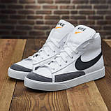 Зимові білі чоловічі високі шкіряні кросівки на хутрі nike *Nk-ч/б*, фото 8