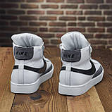 Зимові білі чоловічі високі шкіряні кросівки на хутрі nike *Nk-ч/б*, фото 9