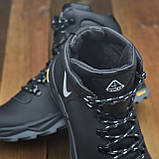 Чорні зимові чоловічі високі шкіряні кросівки на хутрі nike *В-16 чорн*, фото 3