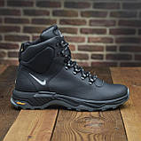 Чорні зимові чоловічі високі шкіряні кросівки на хутрі nike *В-16 чорн*, фото 8