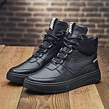 Чорні зимові чоловічі високі шкіряні кросівки на хутрі nike *Nb-14 зима*, фото 6